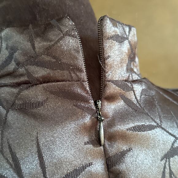 Gantos Petite 8P Black Satin Mandarin Collar Maxi Dress • Side Slit Cheongsam St - Picture 10 of 13